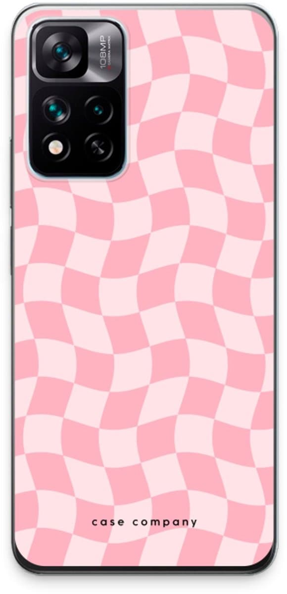 Case Company® - Hoesje geschikt voor Xiaomi 11i Hypercharge hoesje - Grid Roos - Soft Cover Telefoonhoesje - Bescherming aan alle Kanten en Schermrand