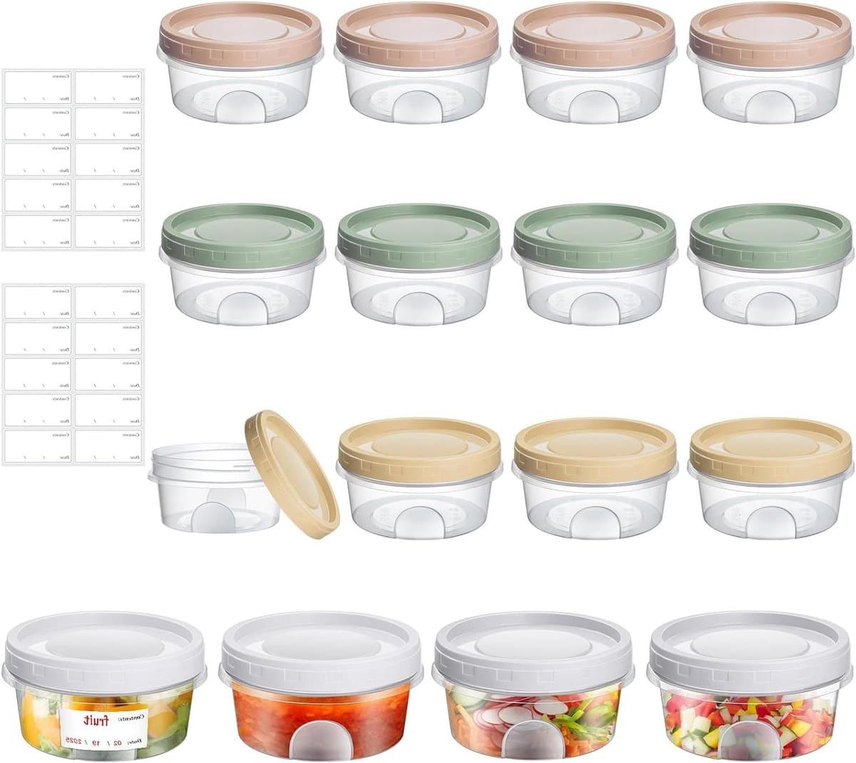 Allecto plus - Set van 16 Herbruikbare Plastic Vershoudbakjes 300ml - Ideaal voor Meal Prep, Diepvries en Koelkast
