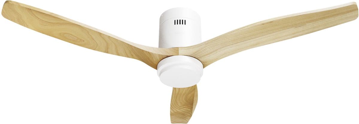 Hombli Slimme Plafondventilator met verlichting - Ø132 cm - Incl. Afstandsbediening - Wit & Licht Hout