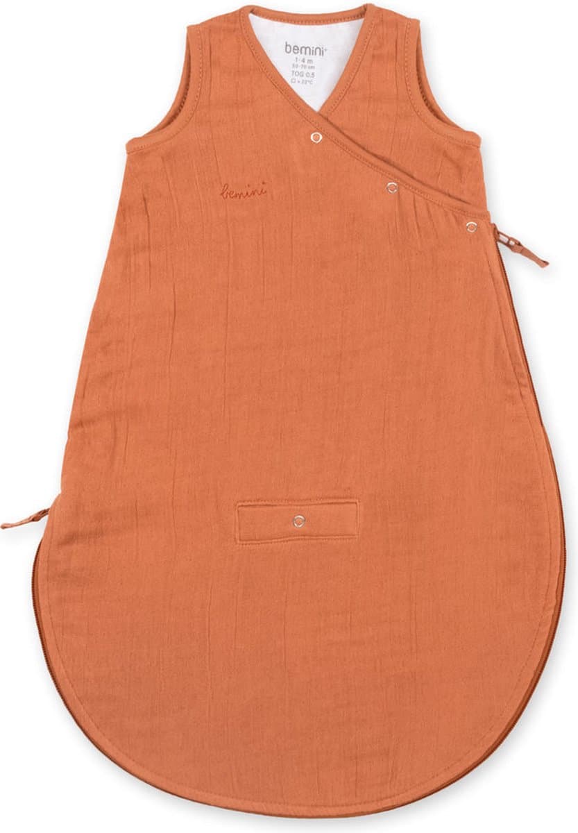 BEMINI Babyslaapzak - MAGIC BAG 1-4m - TOG 0.5 - Hydrofiele zomergaze - Pumpkin