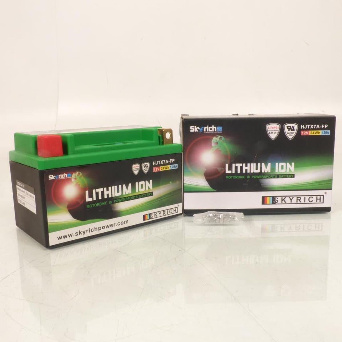 lithium skyrich voor scooter sym 50 symply 4t 2007 à 2014 ytx7a-bs / hjtx7a-fp / 12v 2.4ah neuf