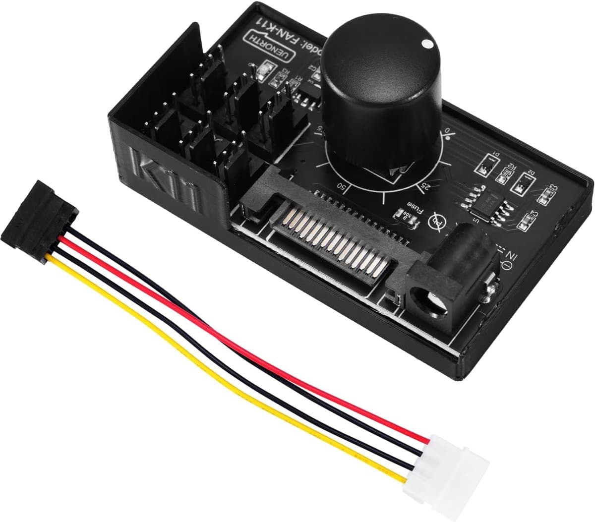 Ventilator Controller - PC Fan Hub - Koeling Optimaliseren - 1 tot 6 Fans - 19x9x2 cm