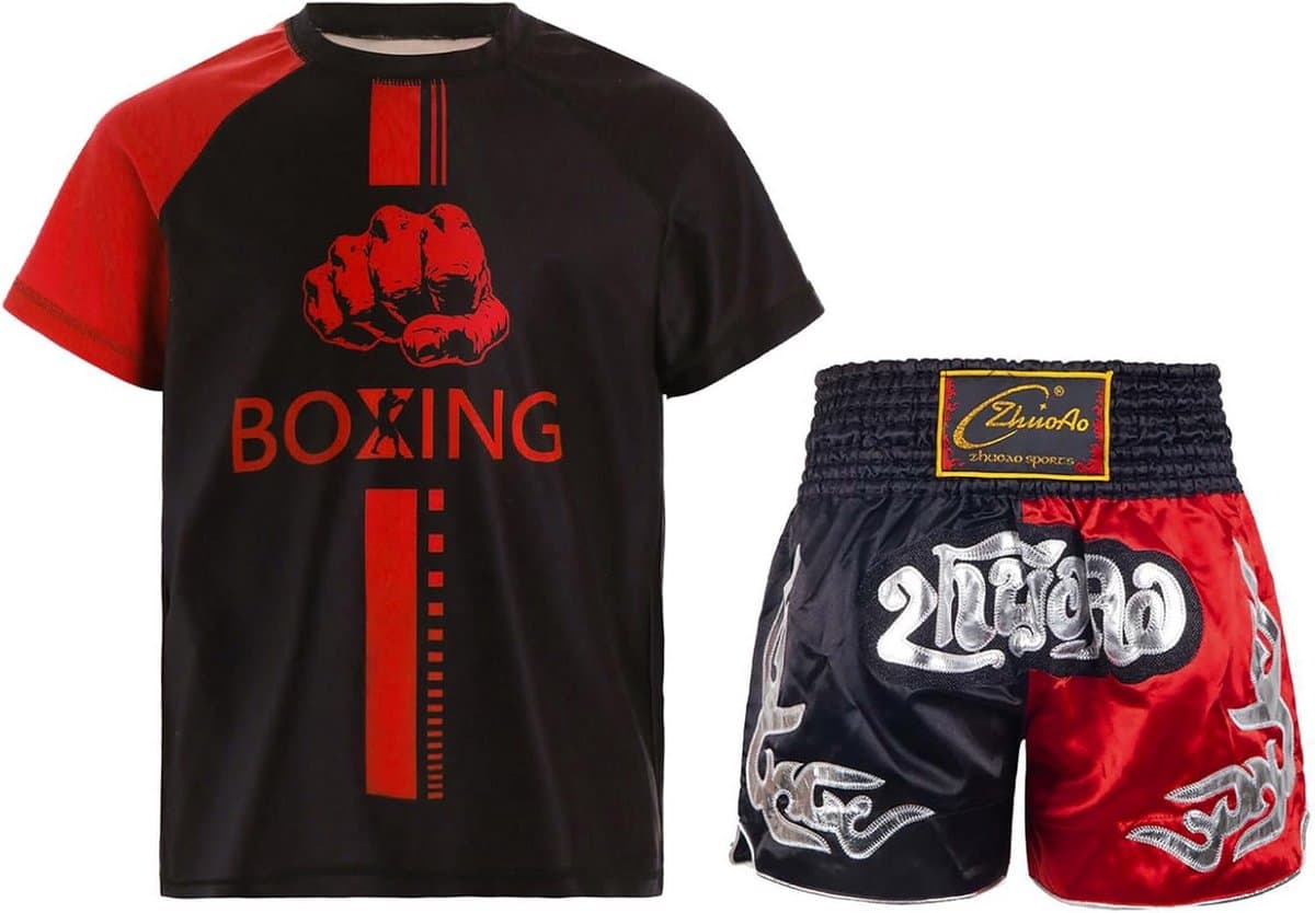 Kinder Jongens Bokskleding Set T-shirt en Korte Broek voor Vechtsporten MMA Kickboksen