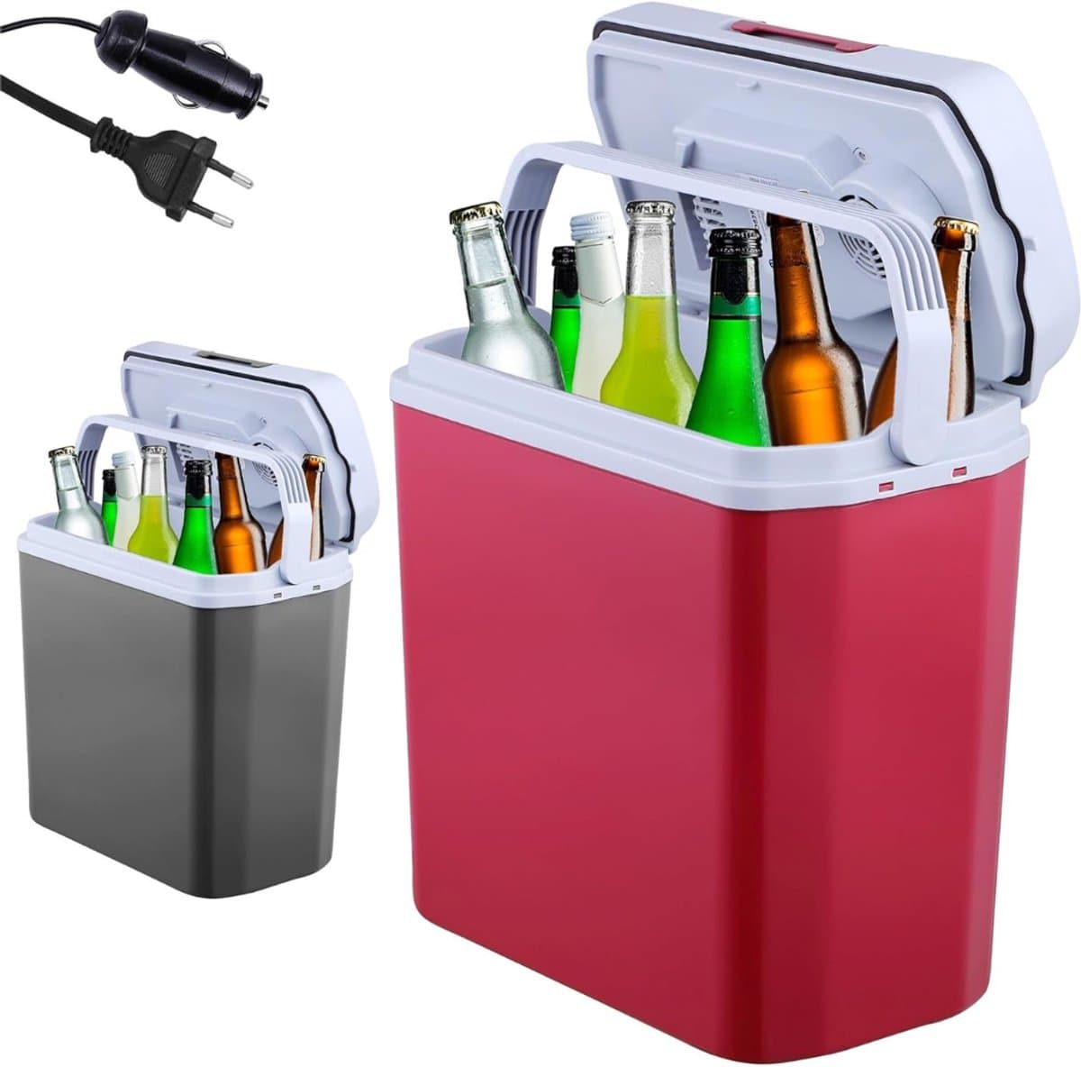 DYNA®Elektrische Koelbox - Koelbox Auto - Mini Koelkast - Rood - 40cm x 24cm x 43cm