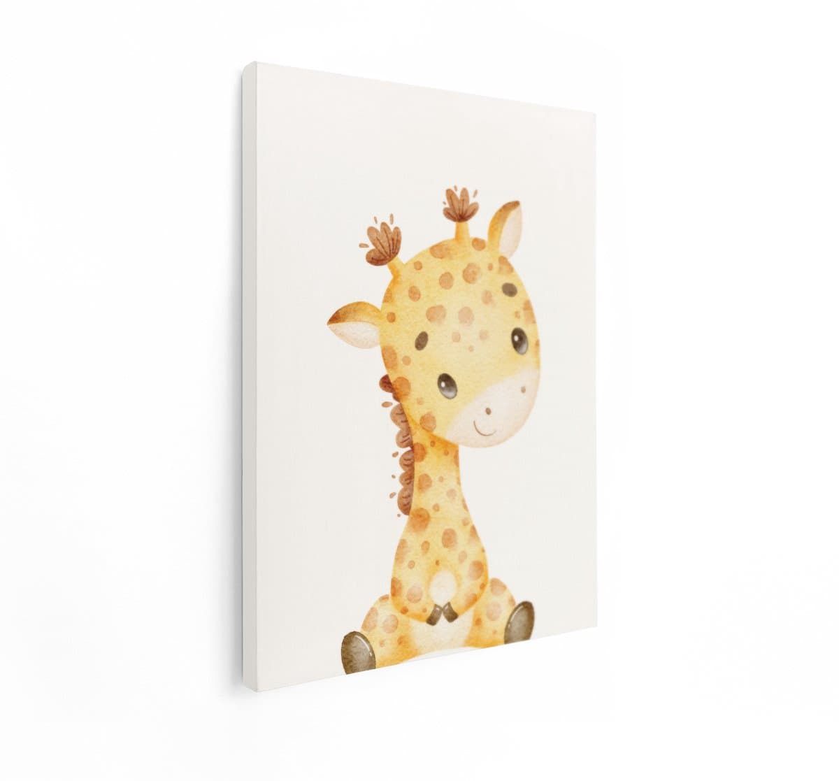 Artaza Canvas Schilderij Baby Giraffe - 30x40 cm - Wanddecoratie Kinderkamer - Muurdecoratie Jongenskamer - Schilderijen Dieren