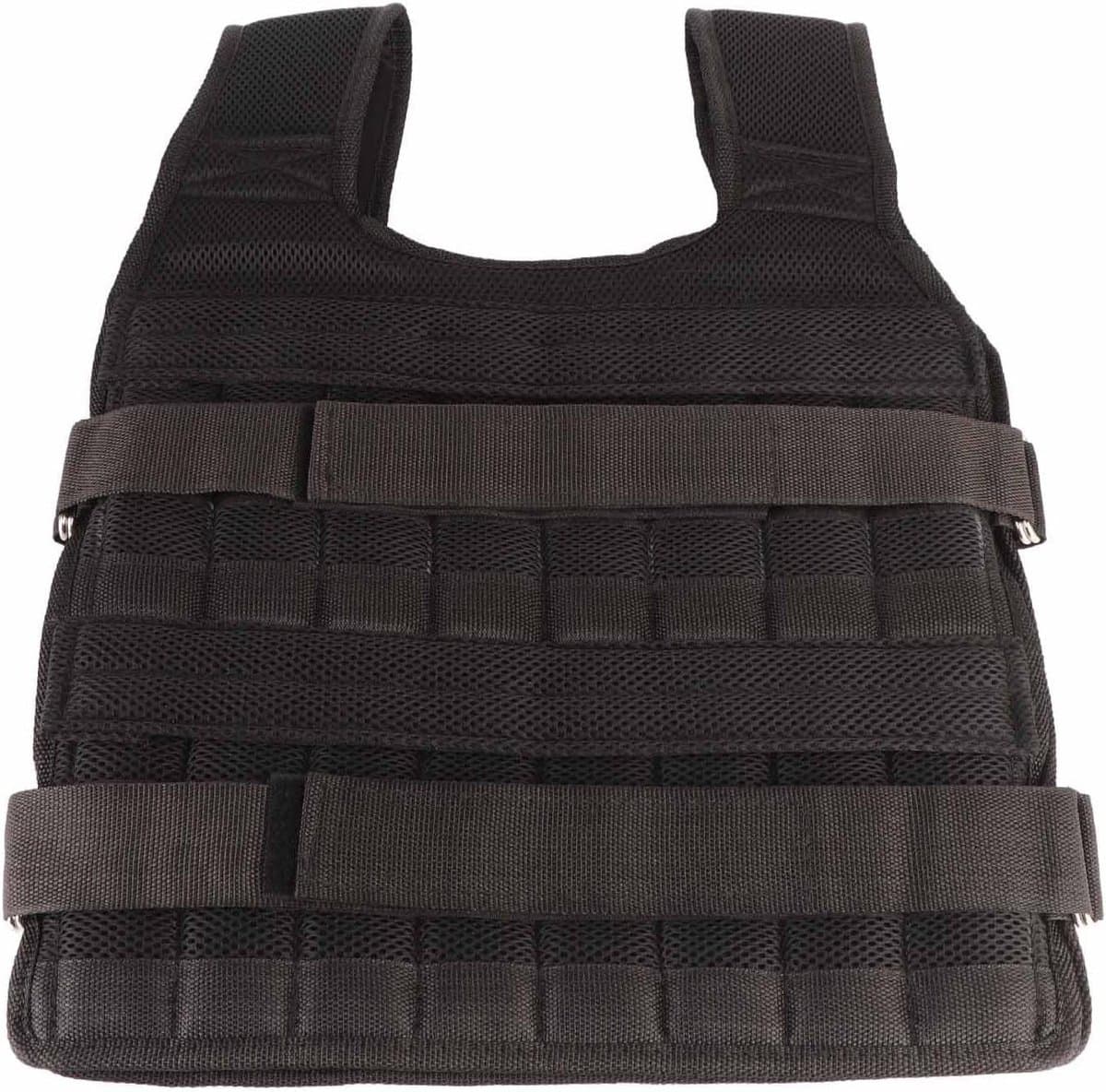 Verzwaarde Vest - Trainingsvest Gewichtsvest - Krachttraining Verbeteren - Ademend Mesh Ontwerp - Max 15 kg - Zwart