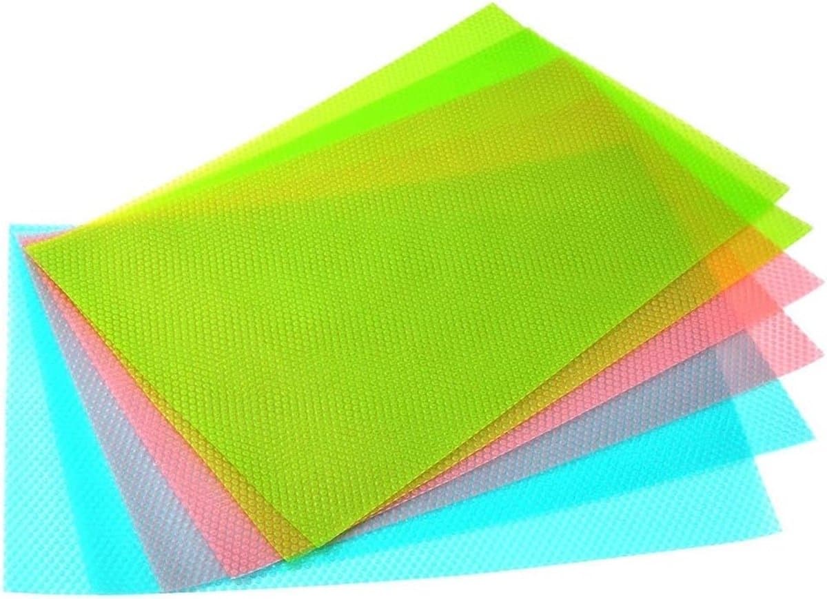 Antibacteriële Koelkastmatten voor Voorkomen van Vocht en Geuren, Antislip en Wasbaar, Verstelbare Fridge Mat, Set van 3