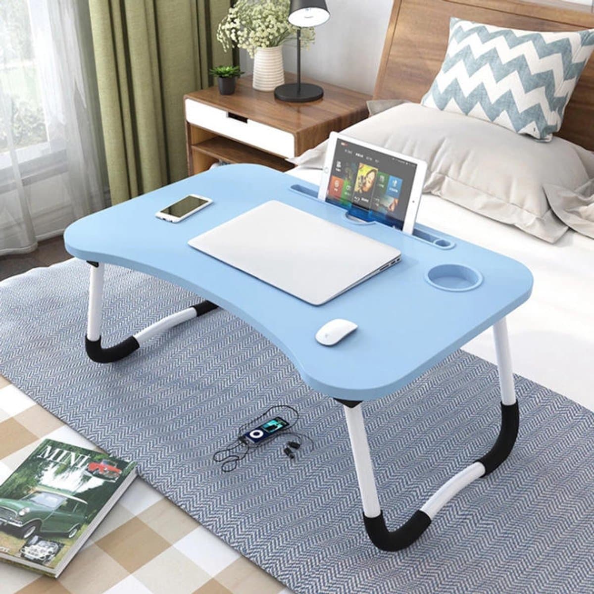 Aashly Verstelbaar Laptopbureau van Goede Kwaliteit – MDF 12mm Opvouwbare Tafel