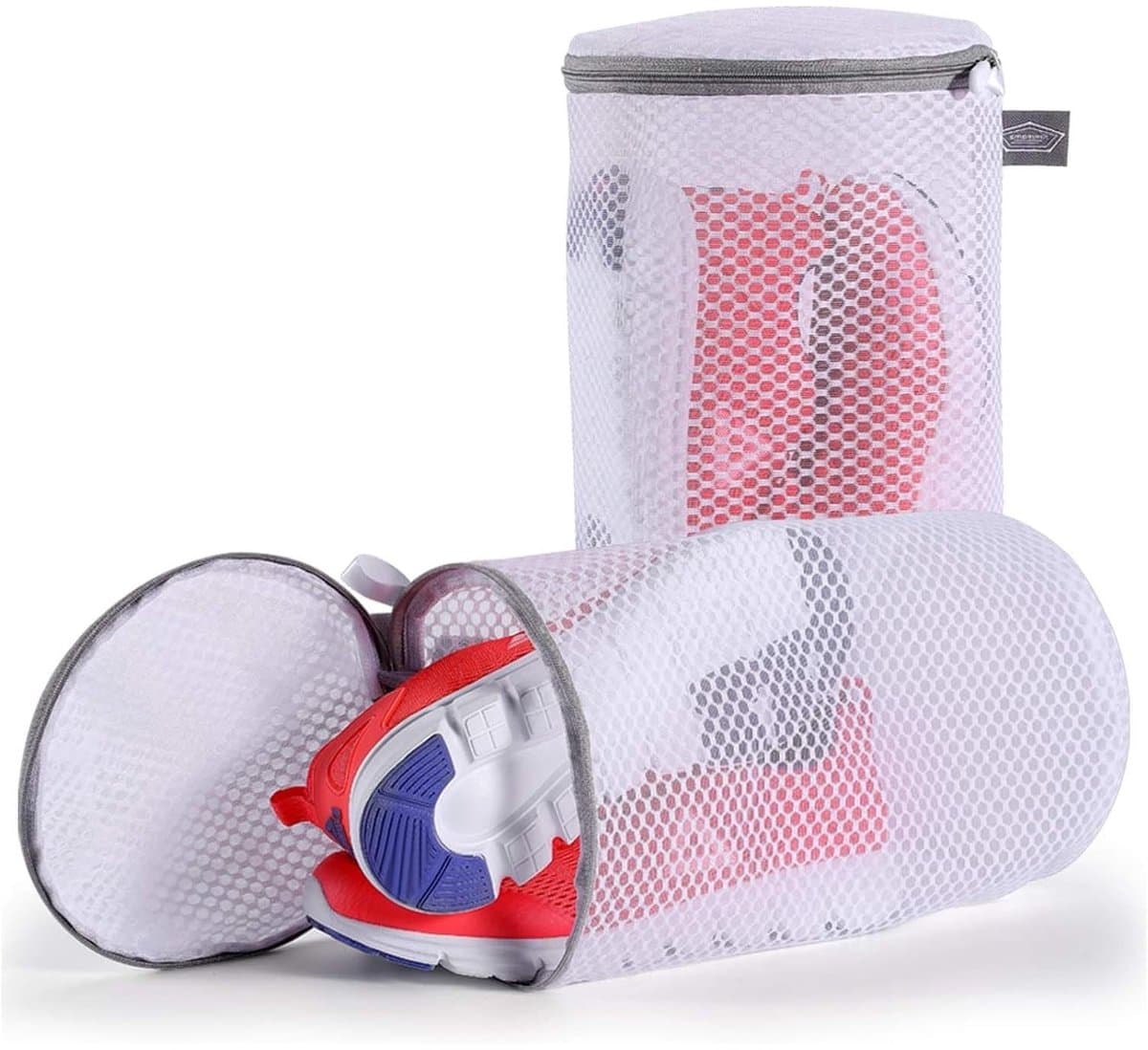 Dailygoody - Schoenen Waszakken - Sneaker Waszak - Automatische Rits - Groot Formaat - Mesh Waszak - Veilig Wassen van Sportschoenen - Pack van 2