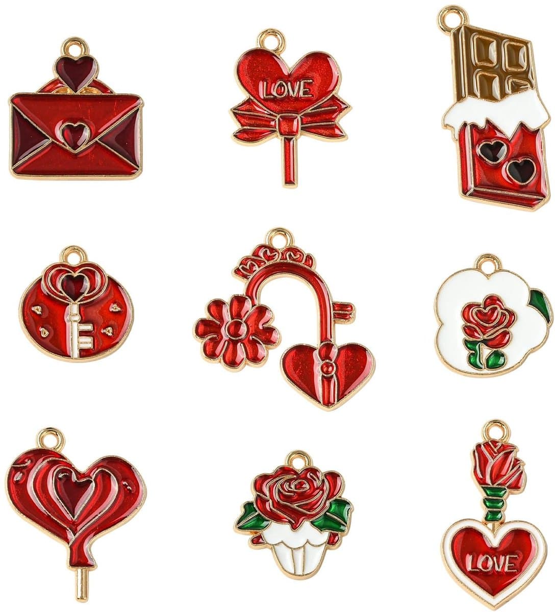 Dailygoods- Charms 45 Stuks - Emaille Bedels - Dier/Bloem/Voodsel - DIY Sieraden - Armband/Ketting/Oorbel - Hoogwaardig Materiaal