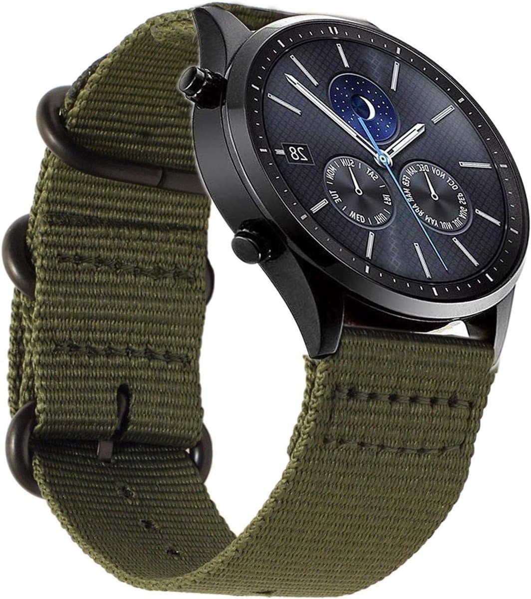 20mm Snelle Release Horlogeband van Zacht Nylon voor Garmin Smartwatches - Vervangband voor Vivoactive 3, Venu, Forerunner 245 en 645 in Legergroen