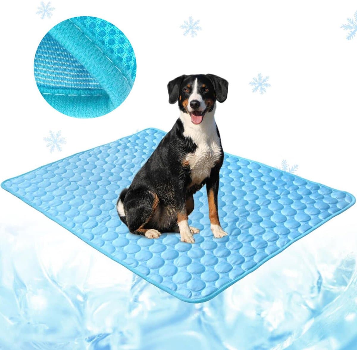 Koelmat voor honden en katten - 150x100cm - Verkoelende Cooling Mat - Gelvrij - ijszijde mat - ademend - Koelmat voor huisdieren - zelfkoelende - Koelmat Kat - Zomerkoelmat - Bench Mat - Koeldeken - Anti-Slip - Anti Oververhitting - Blauw