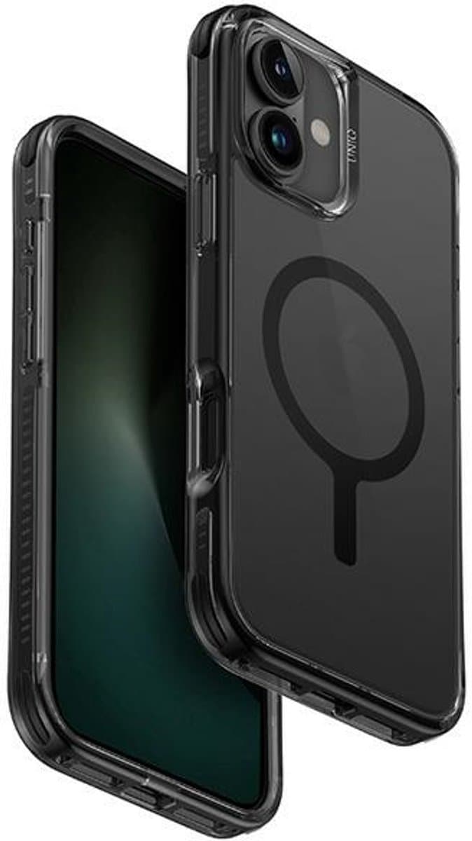 UNIQ Combat Serie - Hoesje voor mobiele telefoon - iPhone 16 Plus - Magclick - Zwarte Kleur