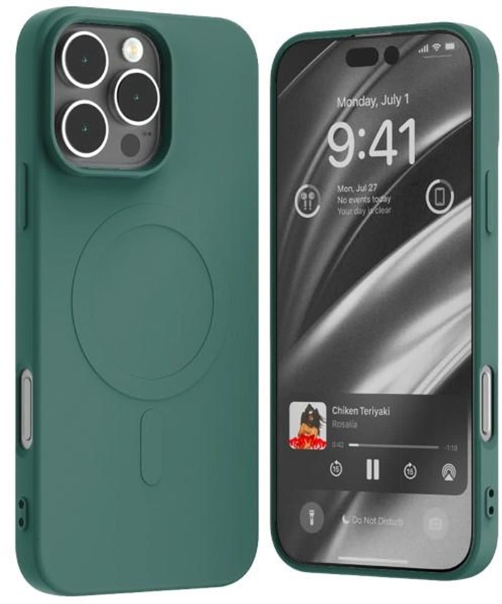 Mercury Hoesje Voor Magsafe Iphone 16 Pro Max 6.9 Semi-Silicone Groen