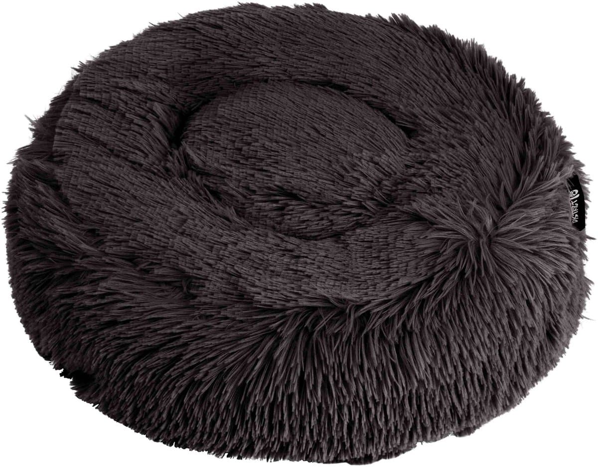 Fluffy hondenmand FUZZ 2.0 - Donkergrijs, Maat: Small - Ø45 cm