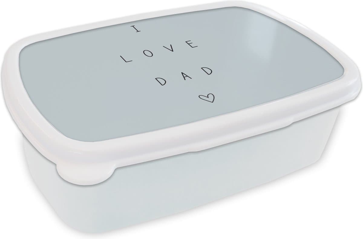 Broodtrommel Wit - Lunchbox - Brooddoos - Quotes - I love dad - Spreuken - Papa - Vaderdag - 18x12x6 cm - Volwassenen