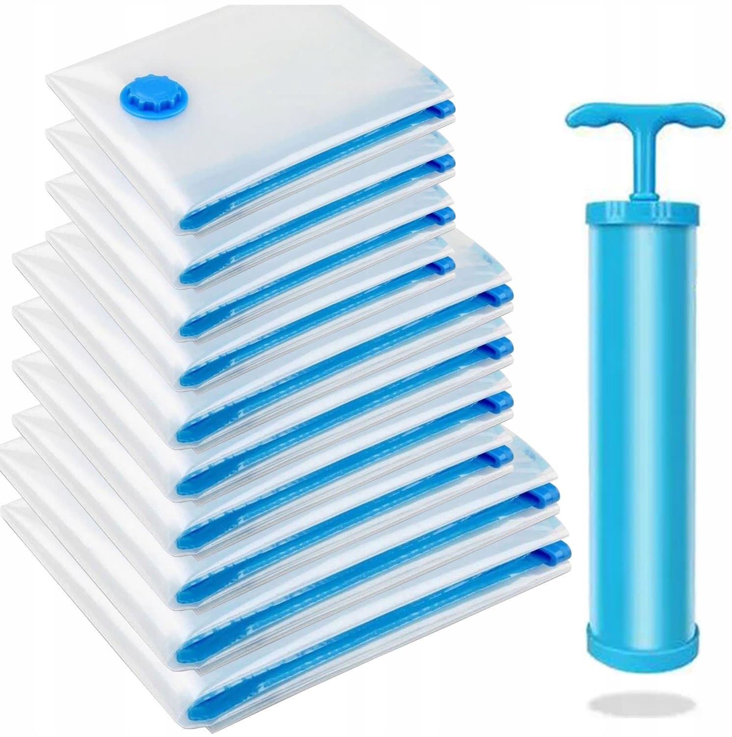 Vacuümzakken Kleding & Beddengoed - Set van 10 + Pomp