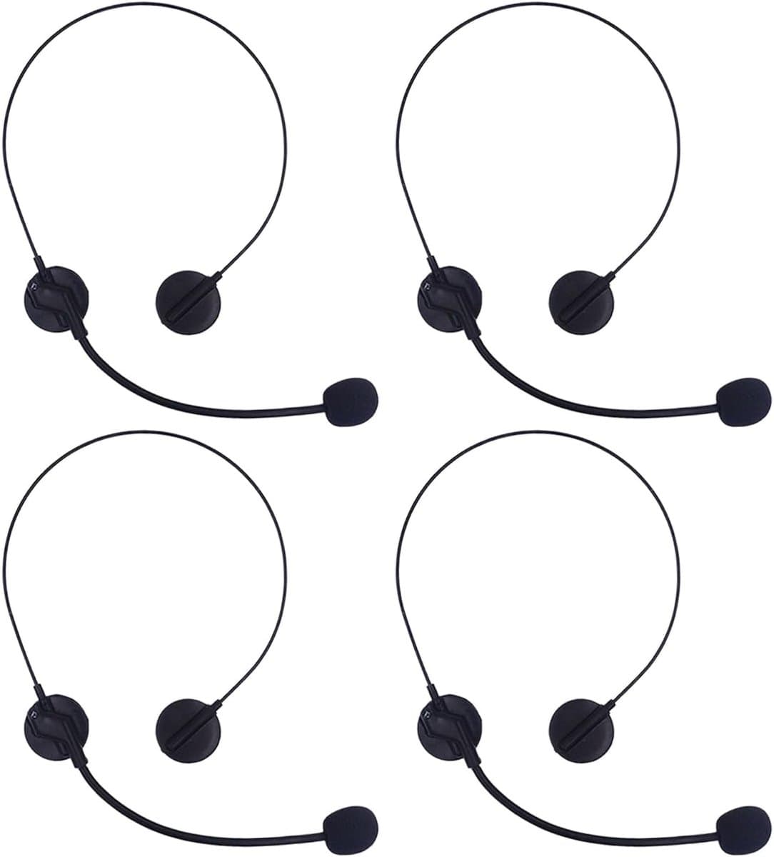 4 stuks zwarte microfoons, creatieve nep-headset-rekwisieten, interessante hoofdband, cosplay-kostuumrekwisieten - ShopVlot