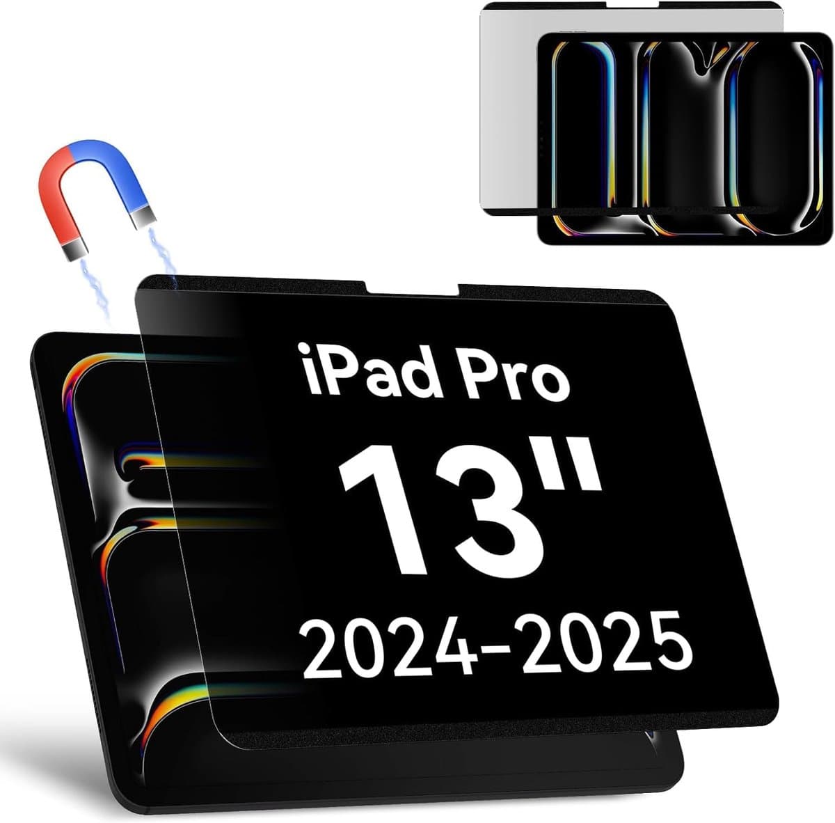 Magnetische privacyfilter voor iPad Pro 13 inch M4/M5 (2024/2025), Afneembaar anti-glare blauwlicht privacyscherm displaybescherming zichtbescherming bubbelvrij herbruikbaar