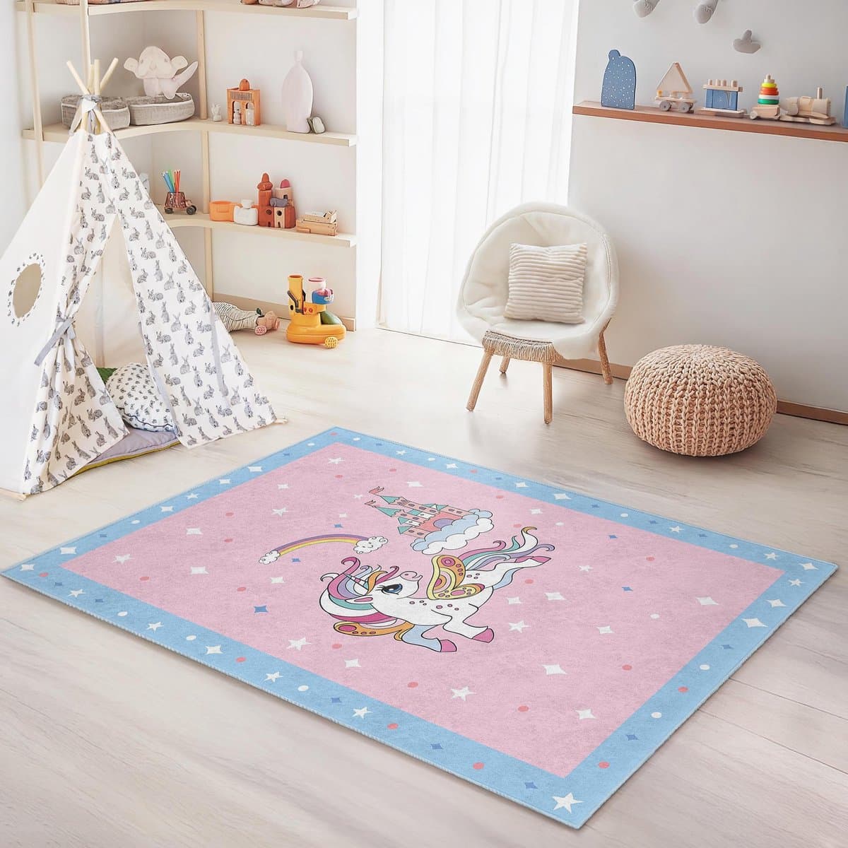 Mila Home - Kindertapijt Rechthoek - Vloerkleed Kinderkamer Tapijt - Speeltapijt - Wasbaar - Antislip - OEKO-TEX Gecertificeerd - 778 4