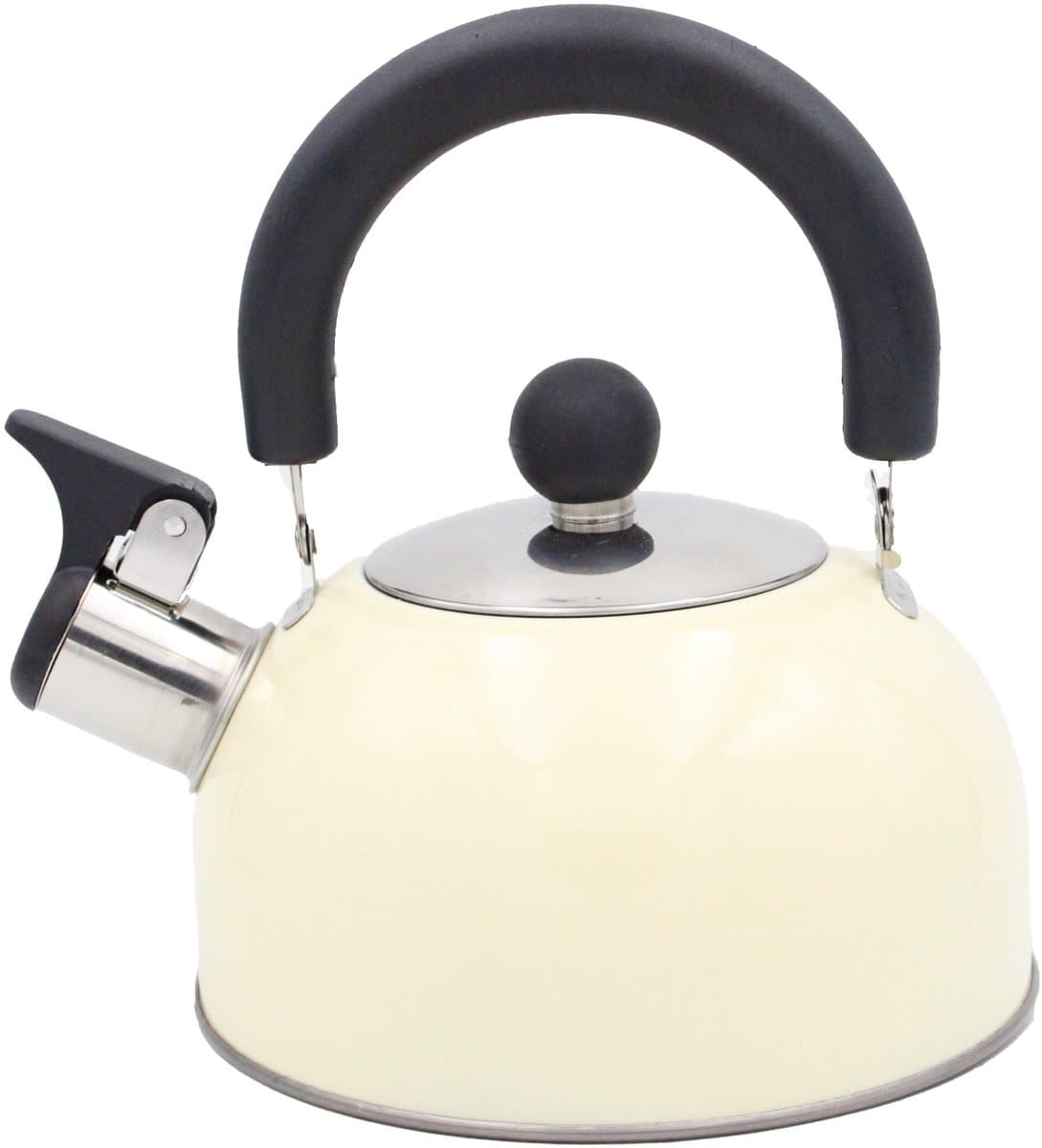 Compacte Fluitketel 1,5L Gas & Inductie – Opvouwbaar handvat, Crèmekleur