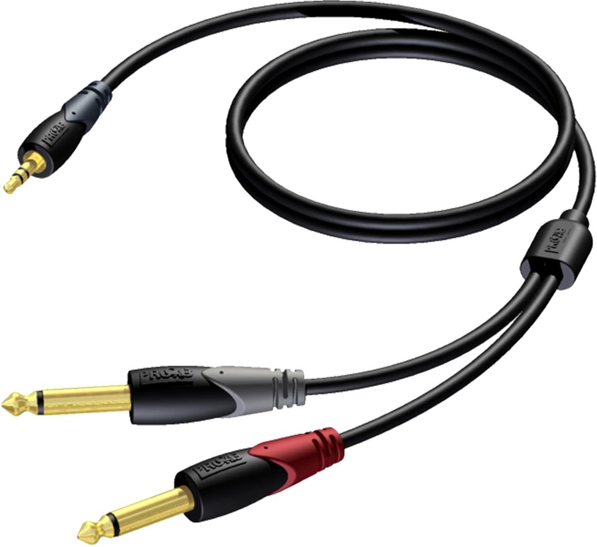 Procab CLA713 3,5mm Jack - 2x 6,35mm Jack mono professionele kabel - 1,5 meter