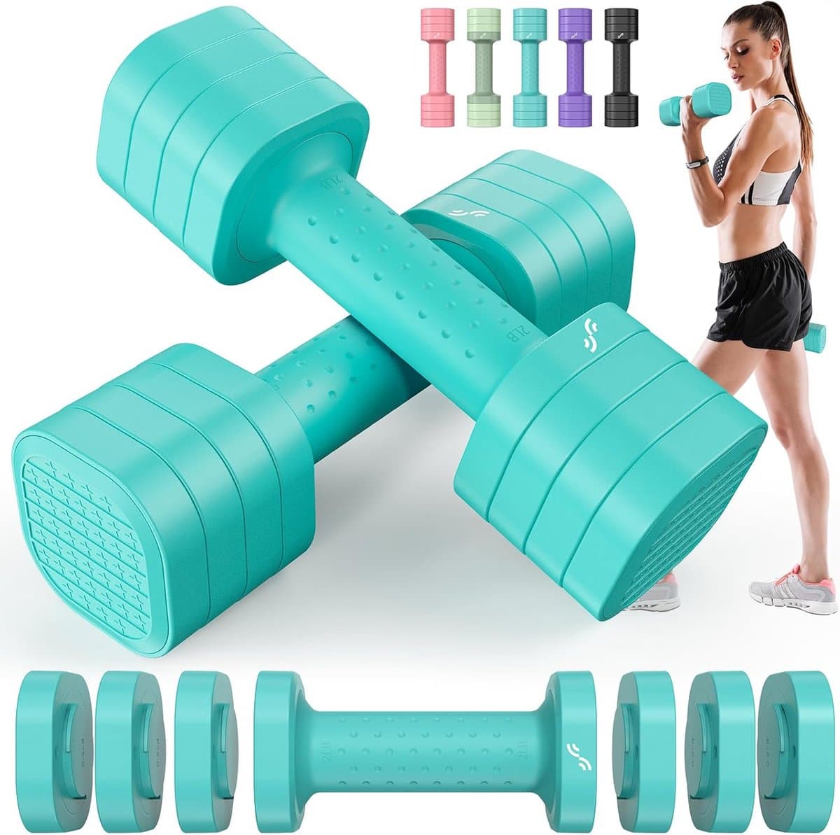 Verstelbare Halterset Dames 4-in-1 voor Thuis en Fitness