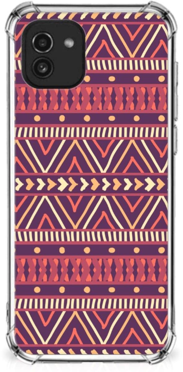 Samsung Galaxy A03 Doorzichtige Silicone Hoesje Aztec Paars