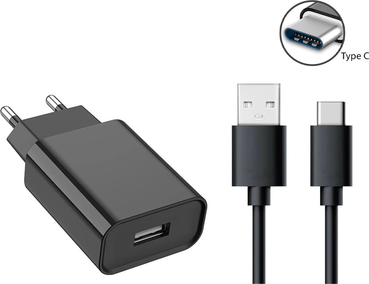 BSTNL USB Stekker - 5V 2A Stekker - USB Adapter - USB A naar USB C Kabel 1 Meter - Power Adapter - Geschikt voor al jouw USB-C Apparaten - Universeel