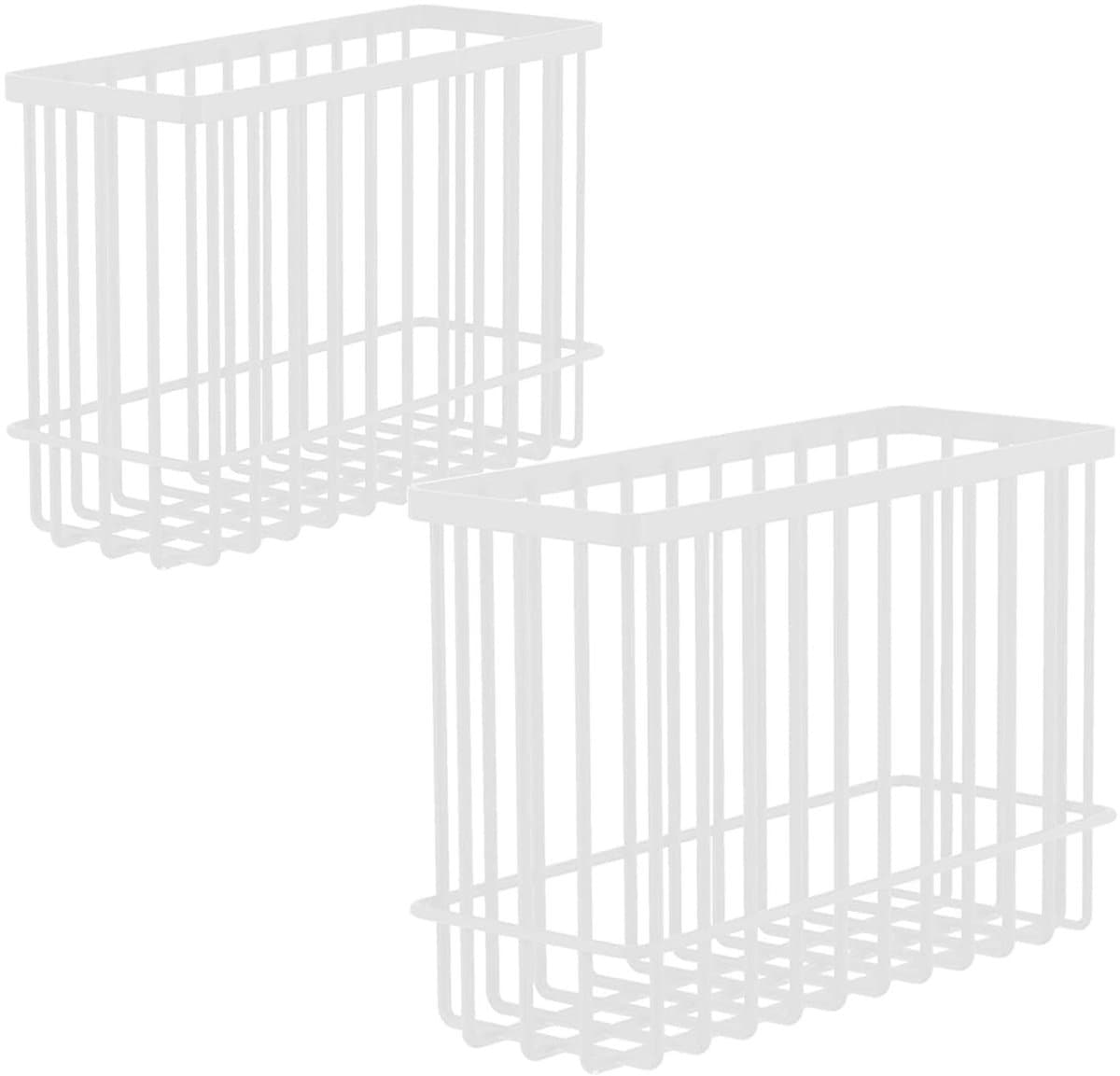 Dailygoods - Keukenkast deur opbergdoos metalen zelfklevende opbergdoos wandgemonteerde opbergdozen kleine organizer opbergdoos voor kast, badkamer, koelkast (wit - 1)