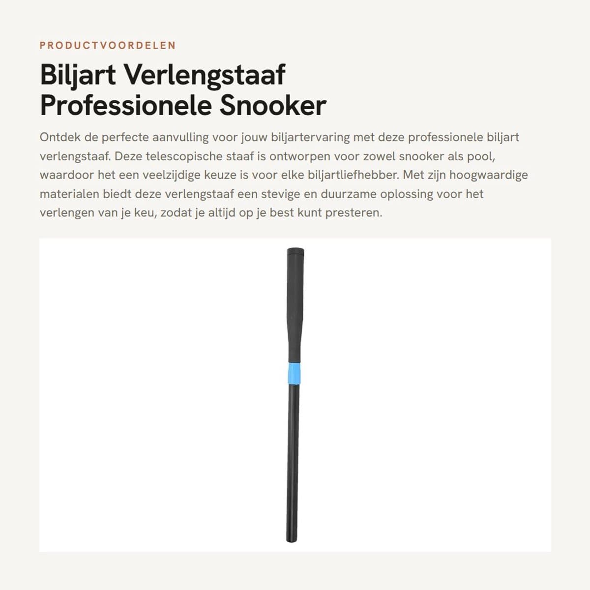 Dailygoods- Verlengstaaf Professionele Duurzame Aluminium - Telescopische Biljart/Pool Stick - Verstelbare Accessoires - Ergonomisch Ontwerp - Lichtgewicht en Stevig - Biljartaccessoire