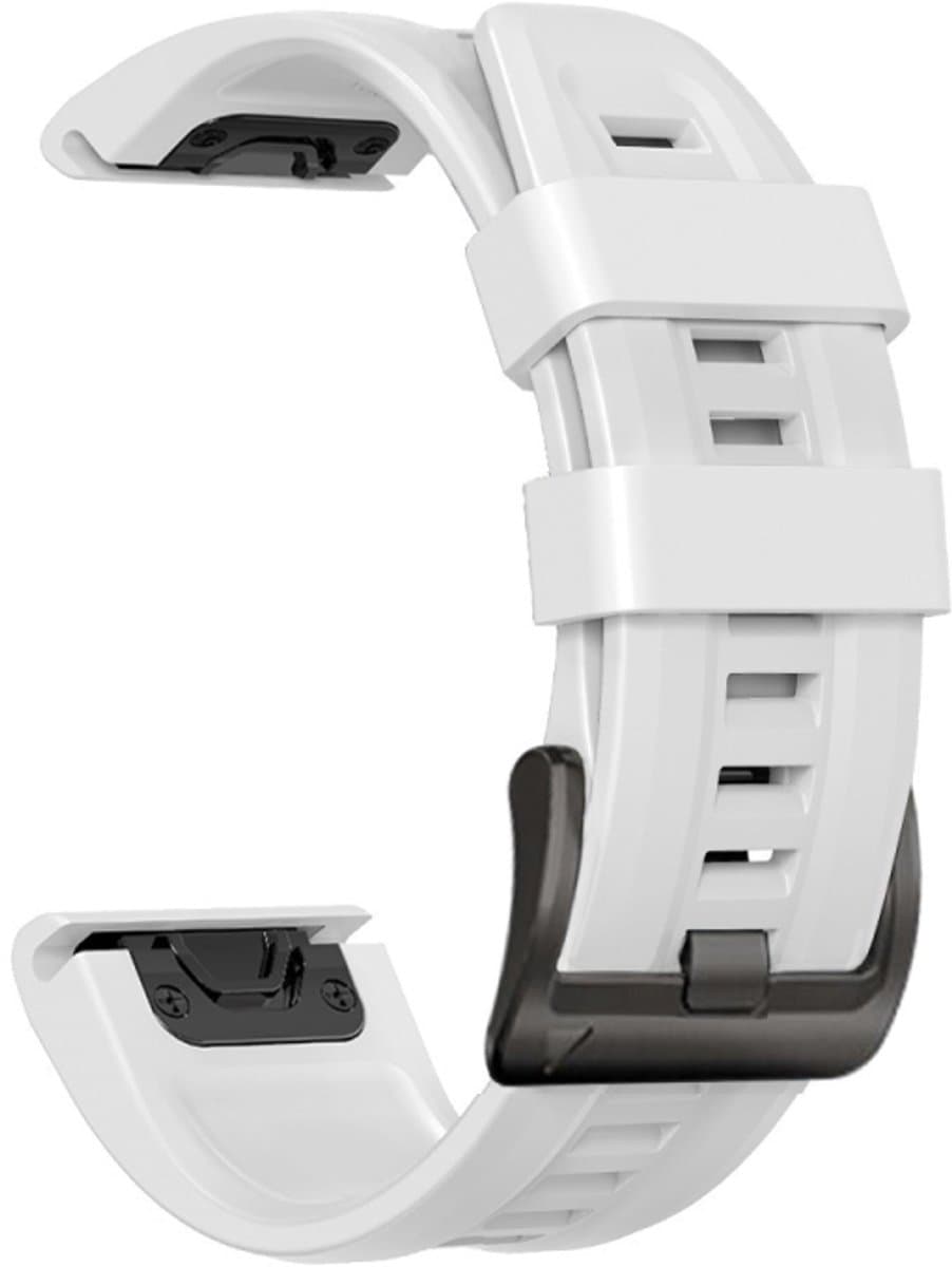 Voor Garmin Fenix 7/6 PRO / 5 Plus 22mm Zwart Gesp Siliconen Horlogeband (wit)