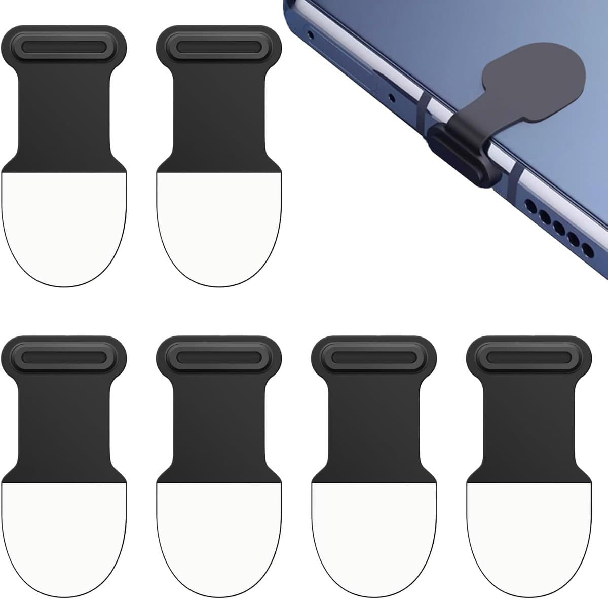 Silicone Stofbeschermers voor USB-C Poorten - 6 Stuks - Anti-Stof Pluggen voor Mobiele Telefoons, Tablets en Laptops - Duurzame Bescherming tegen Stof en Vuil