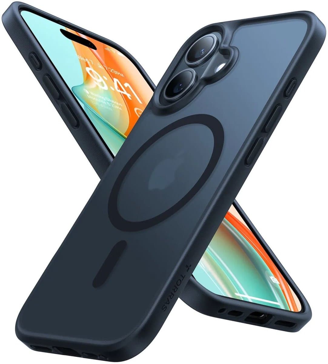 TORRAS Guardian Magnetic Hoesje Geschikt voor Apple iPhone 16 - Compatibel met MagSafe - Matte Beschermhoes - Back Cover met Magneet Zwart