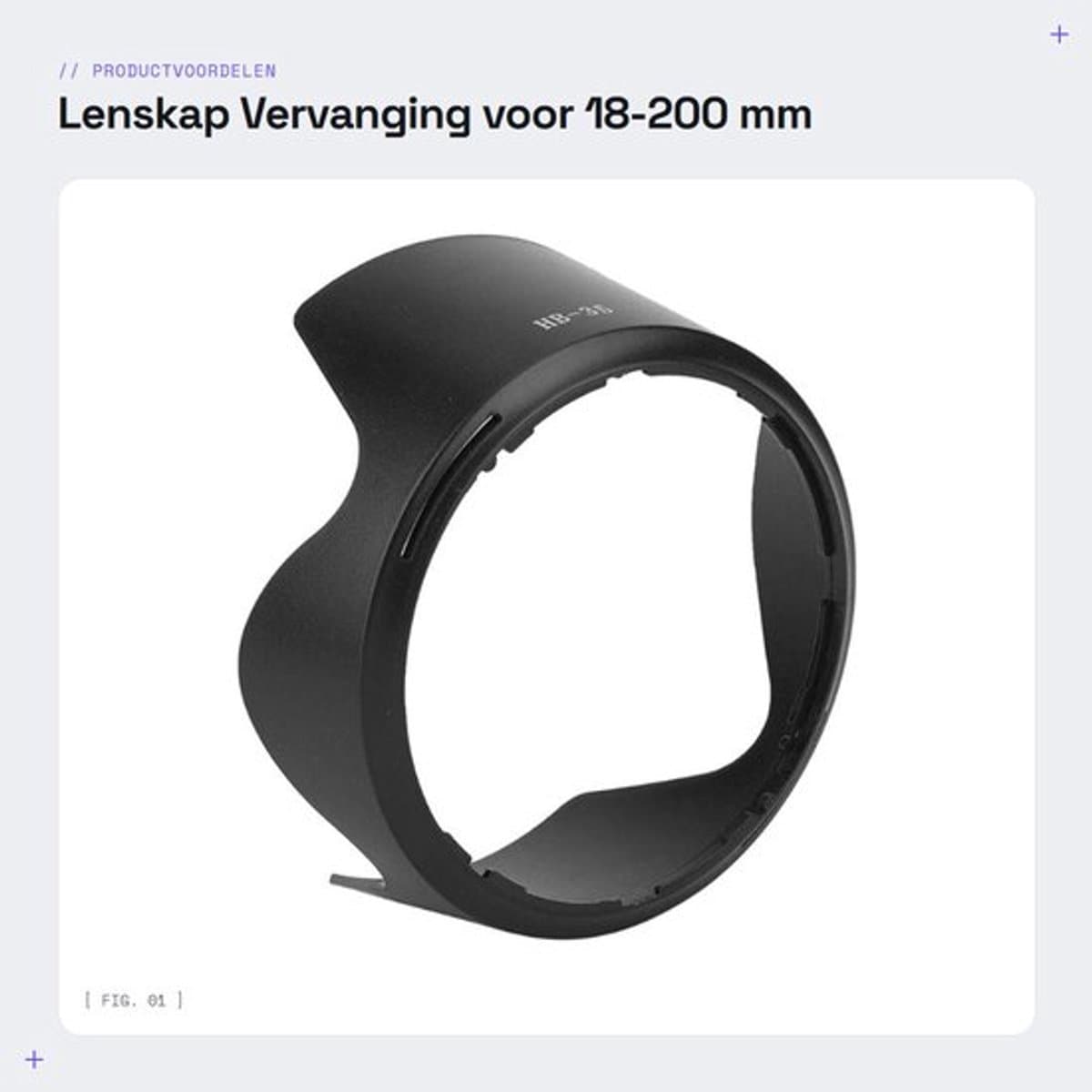 Lenskap Hoogwaardig ABS - Vervanging voor AF-S VR 18-200mm F/3.5-5.6 - Slijtvast - Lichtgewicht - Bescherming tegen krassen - Eenvoudige installatie