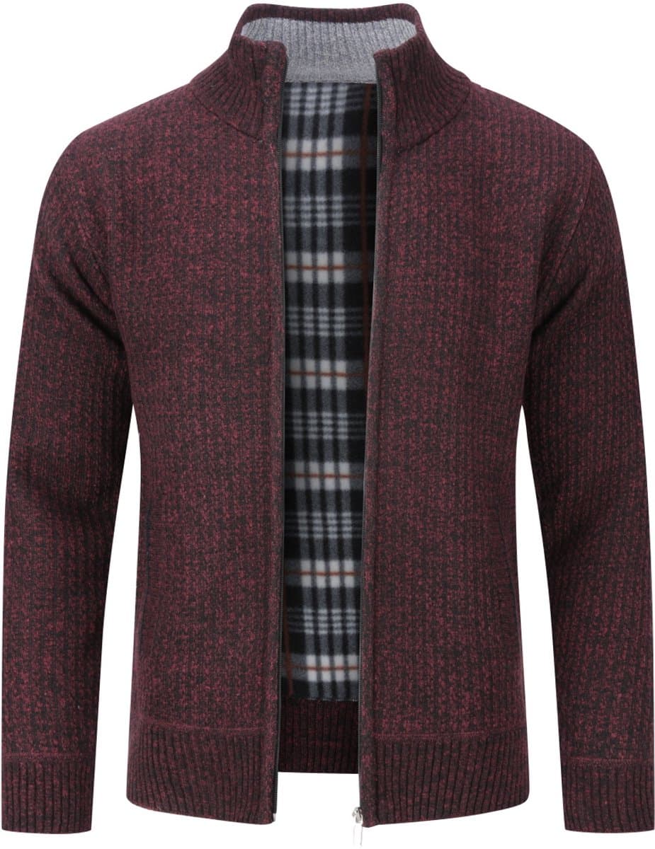 ALLTHEMEN Men's Staande Kraag Trui - Gebreide Cardigan - 4XL