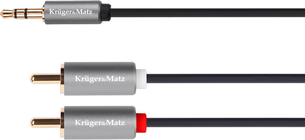 Krüger&Matz Basic - Jack naar RCA Kabel - 3m - 3.5mm Stereo