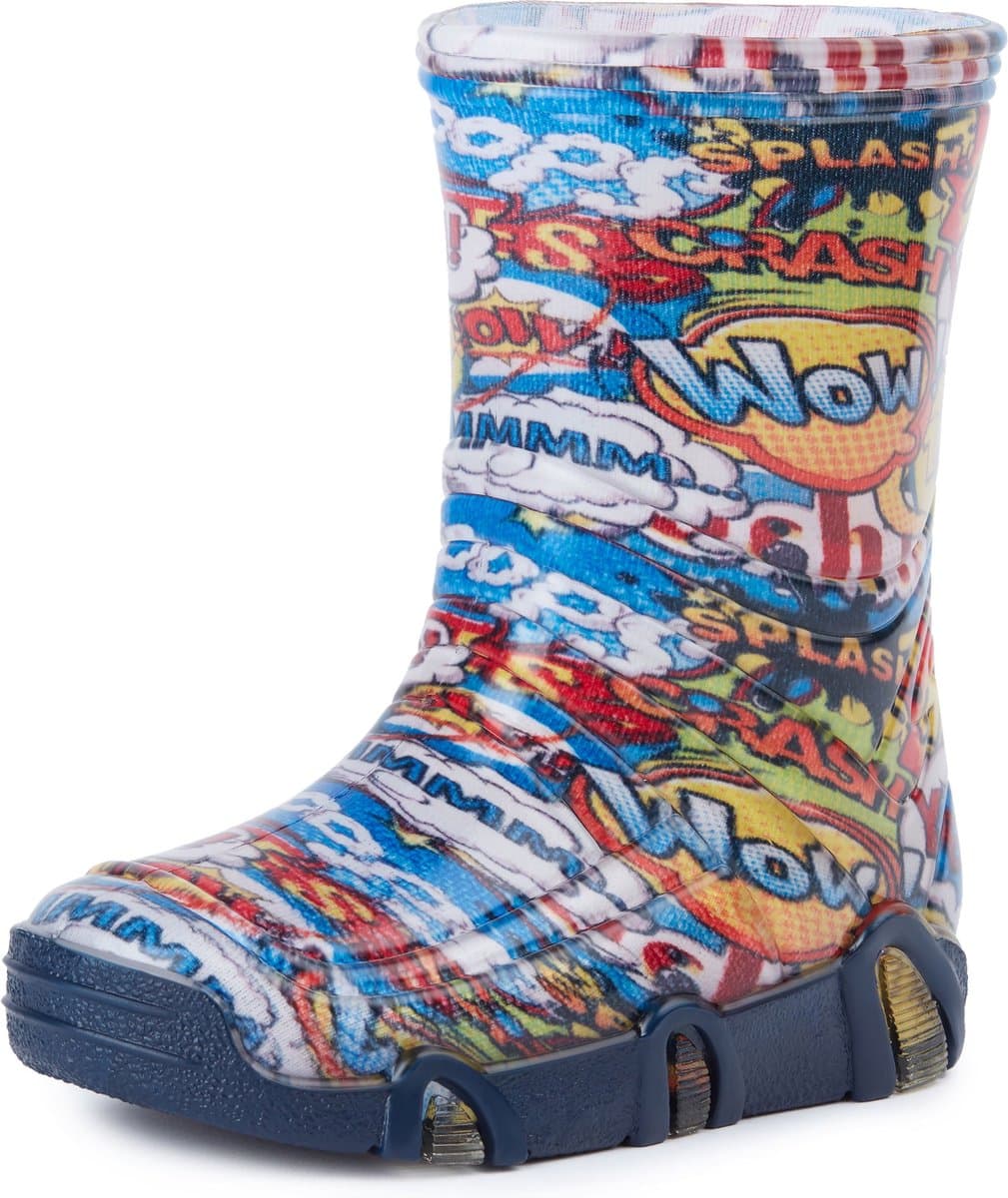 Ladeheid Kinder Regenlaarzen - Jongens Meisjes Antislip Zool - PVC -LA-ZT-SzuwarekBW - Mehrfarbig Wow - 27/28