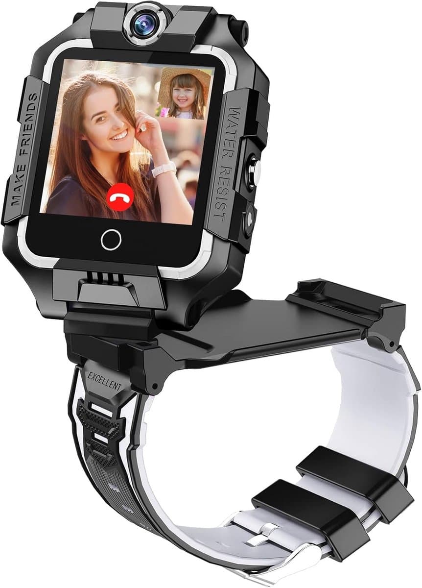 GPS Smartwatch voor Kinderen met 4G en Dubbele Camera - Waterdichte Kinderhorloge met SOS-functie, Stappenteller en Video-oproepen