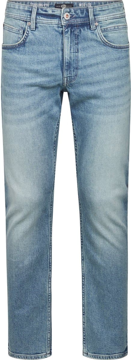 Petrol Industries - Heren Straight Fit Jeans Starling Kalispell - 50% organic cotton - Vintage wash - Blauw - Maat W34L34