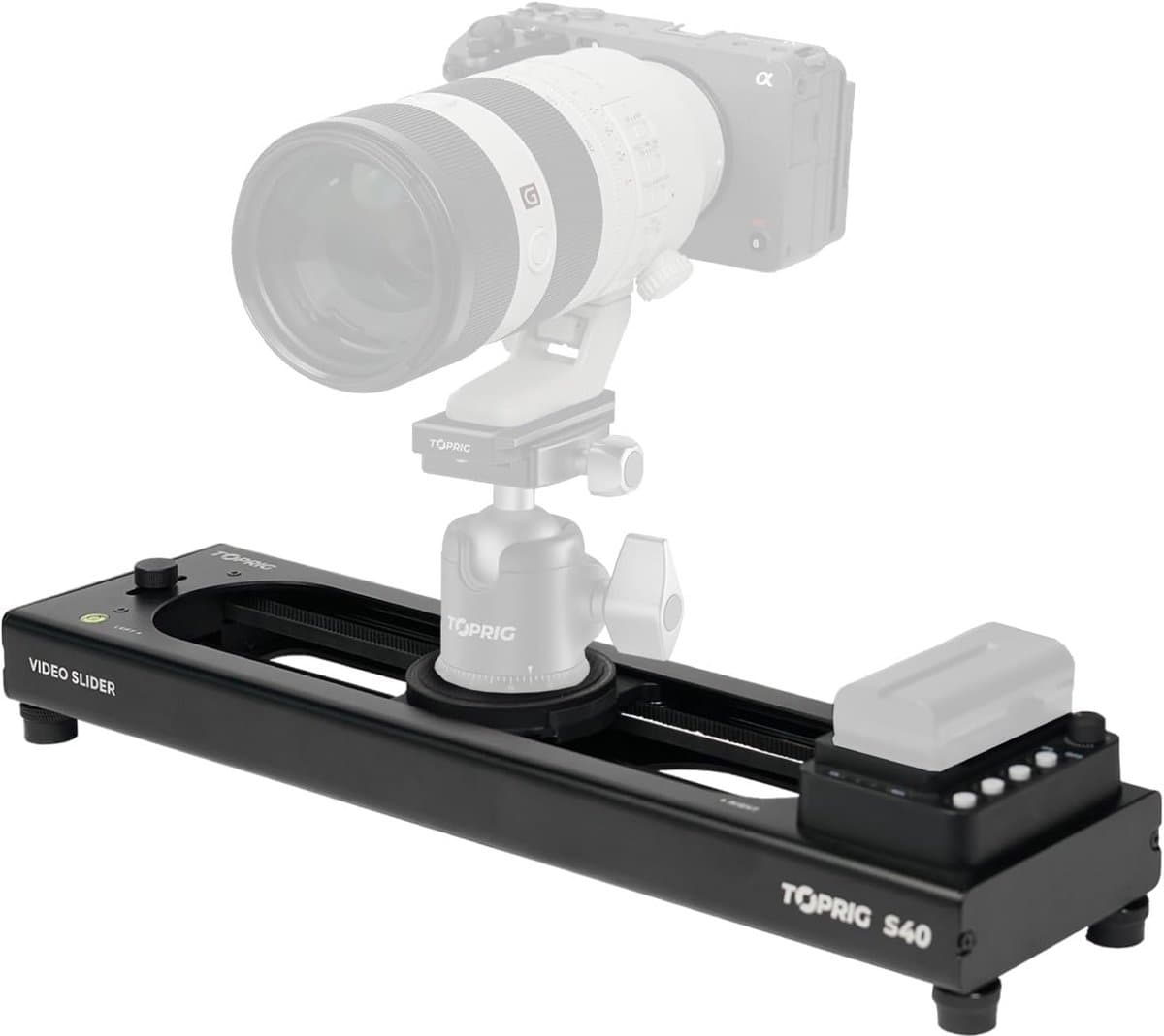 Gemotoriseerde Camera Slider voor Video-opnamen - Max. Belasting 2,5 kg Verticaal - 4 kg Horizontaal - Snelheid 5 cm/s - Max Reisafstand 225 mm