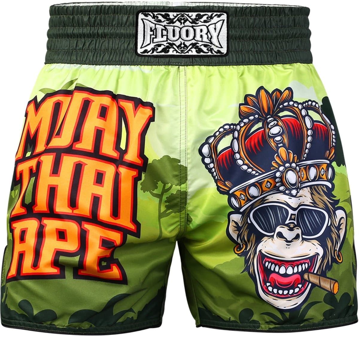 Fluory Monkey Muay Thai Kickboks Short Groen - XL