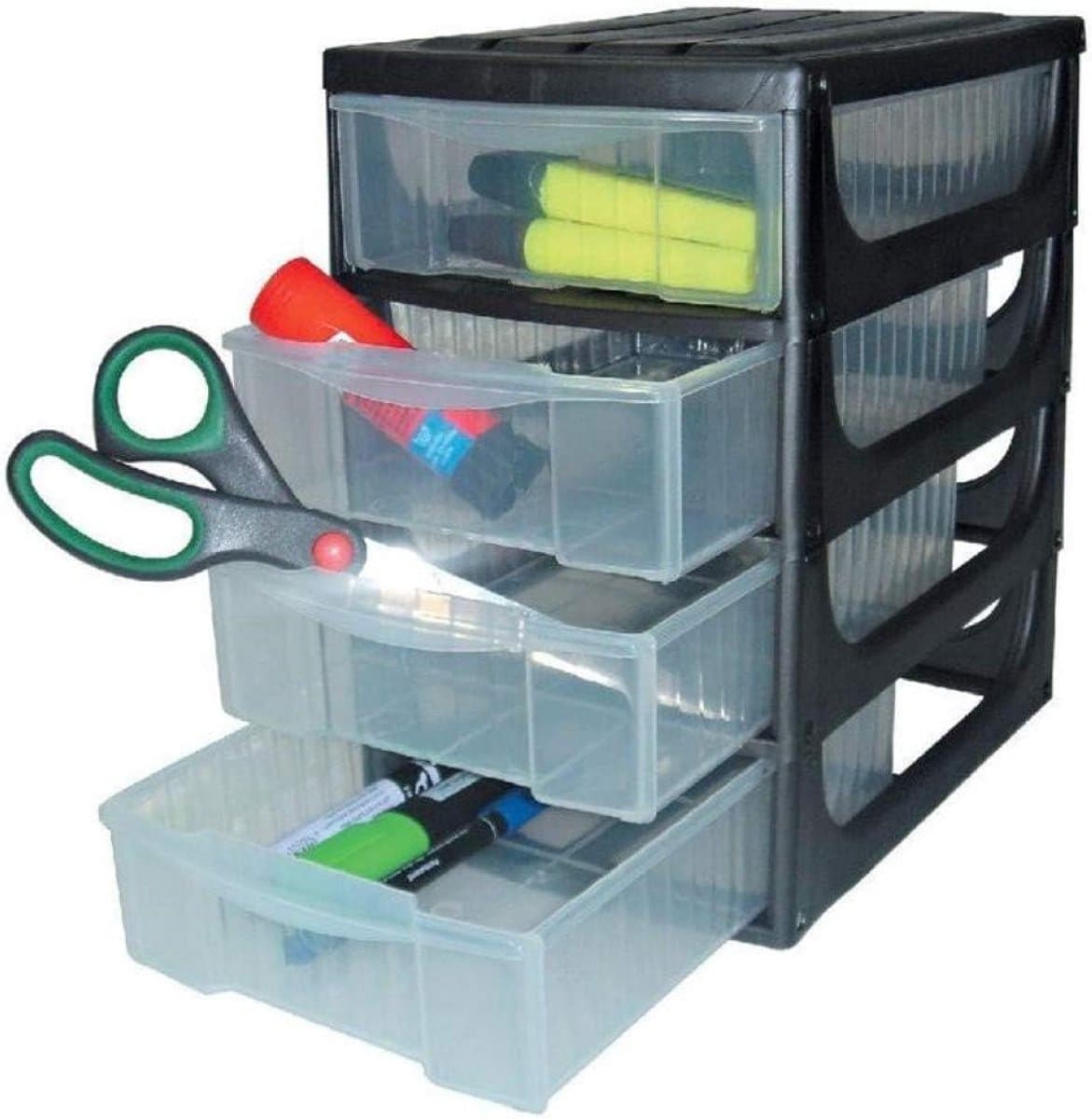 Hobbybox met laden - Opbergbox - Hobby Spullen - 4 Laden - 25x17x27 cm - Meerkleurig