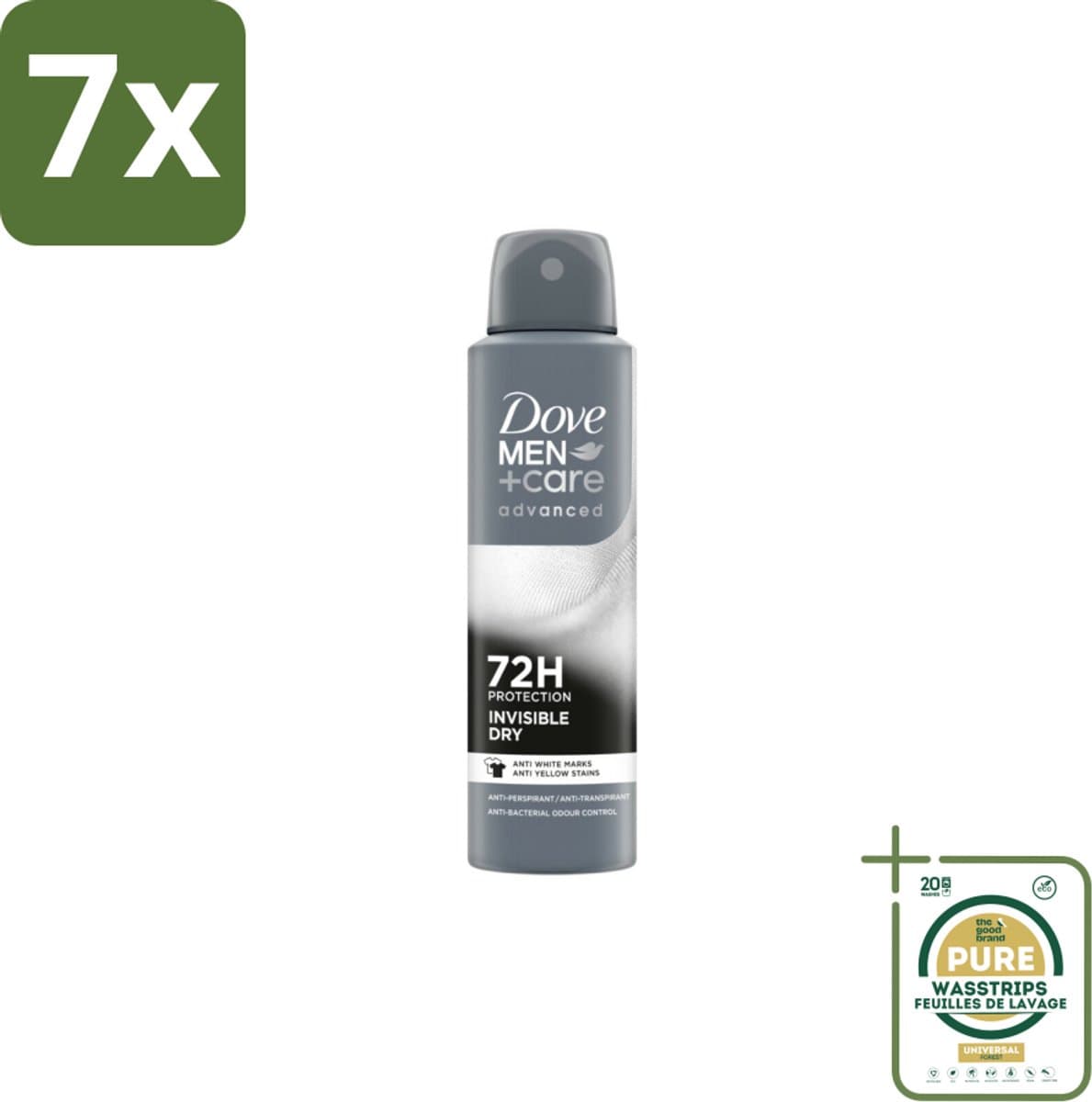 7 x Dove Men+Care – Deodorant Spray – Invisible Dry – 150 ml - Grootverpakking - Deodorant Spray Mannen - Deodorant Spray Voor Mannen - Deodorant Spray Zonder Vlekken - Deodorant Spray Voor Oksels - Deodorant Spray Voor Sport