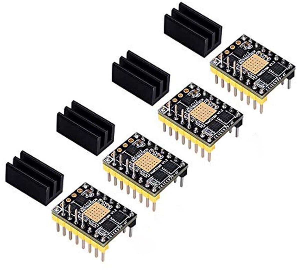 4 Stuks Stappenmotor Drivers TMC5160T V1.0 Stil TMC Silent Driver met Koellichaam voor 3D Printer