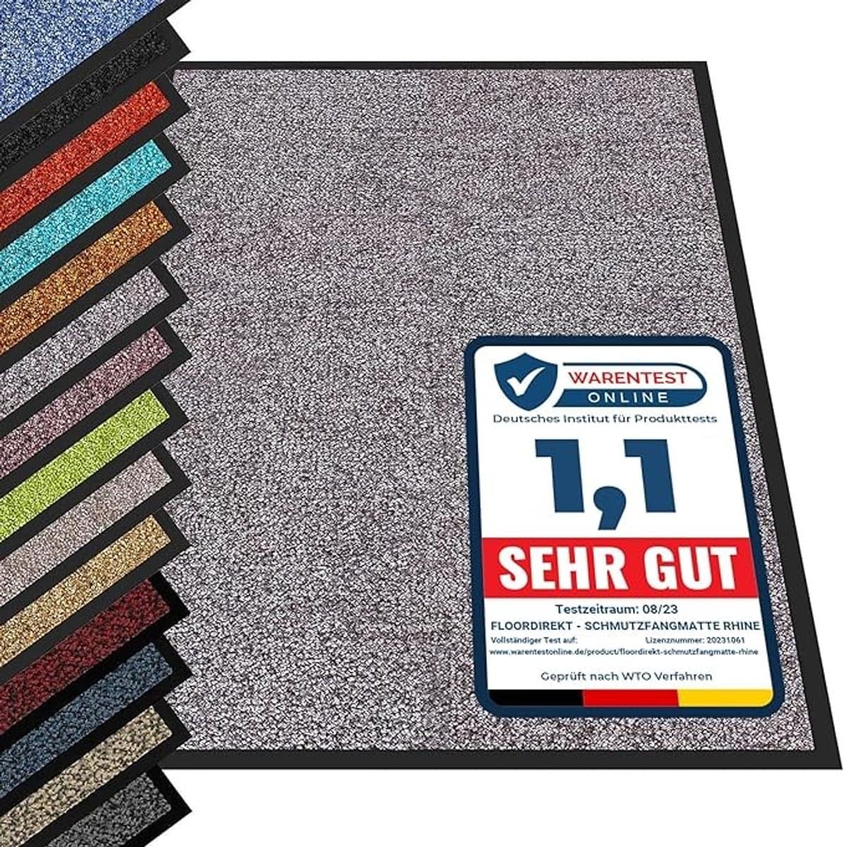 Stunq® Schoonloopmat - Duurzame voetveger voor binnen en buiten - Antislip deurmat in grijstint (60x90 cm)