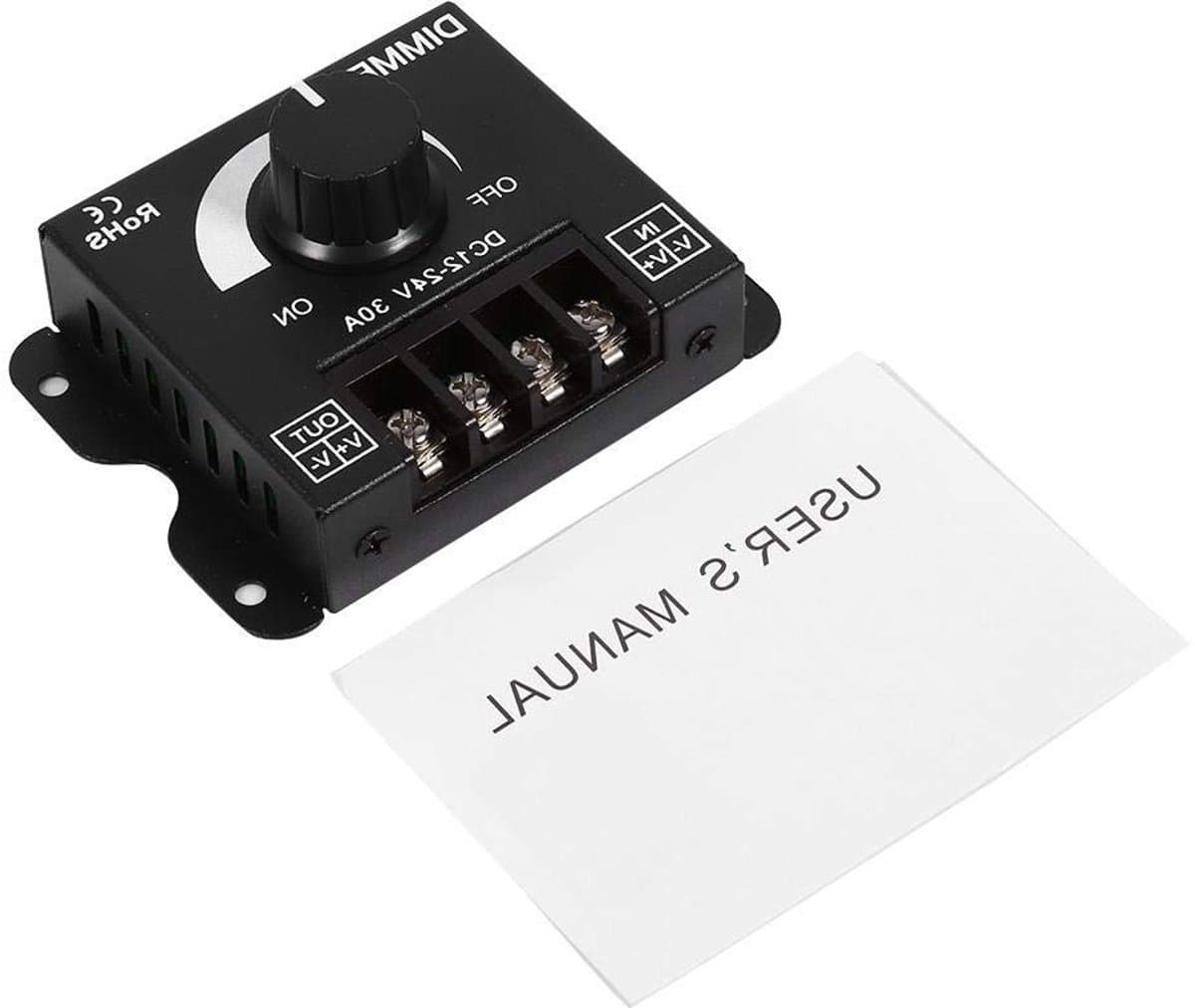 Dimmer Controller voor LED Strip Verlichting - 12V/24V 30A/720W - Verstelbare Helderheid voor Enkele Kleur Lampen