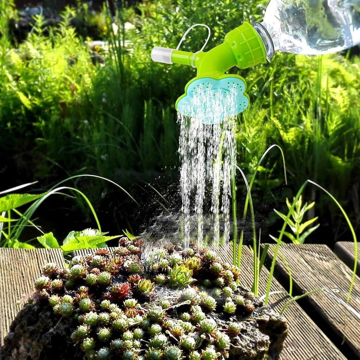 Gieter Sproeikop - Bloemsproeier Opzetstuk - Planten Water Geven - Twee Waterstanden - 7.5x3.5 cm - Groen