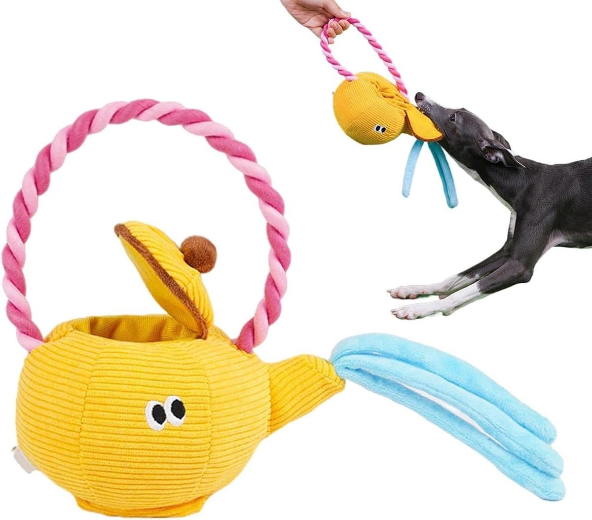 Theepot Hond Speelgoed - Hond Touw Speelgoed - Interactief Spelen - Met Touw Handvat - 27 x 12.5 cm - Uniek