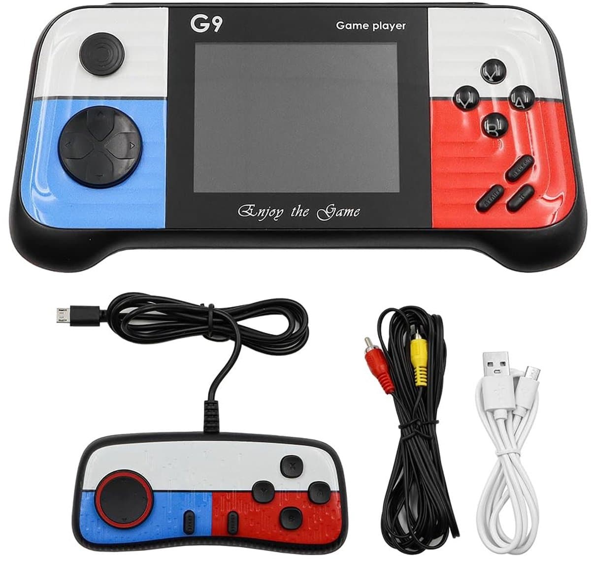 Allecto - Draagbare Gameconsole - Ingebouwde 666 Games - Oplaadbare Handheld - Blauw - Compacte Gaming - Geschikt voor Jong en Oud - Ideaal voor Th...